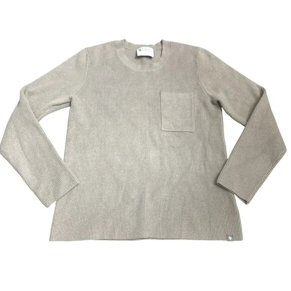 Figs Size Medium Tan Brown Ribbed Pocket Sweater Minimalist City Casual Style - Picture 7 of 12